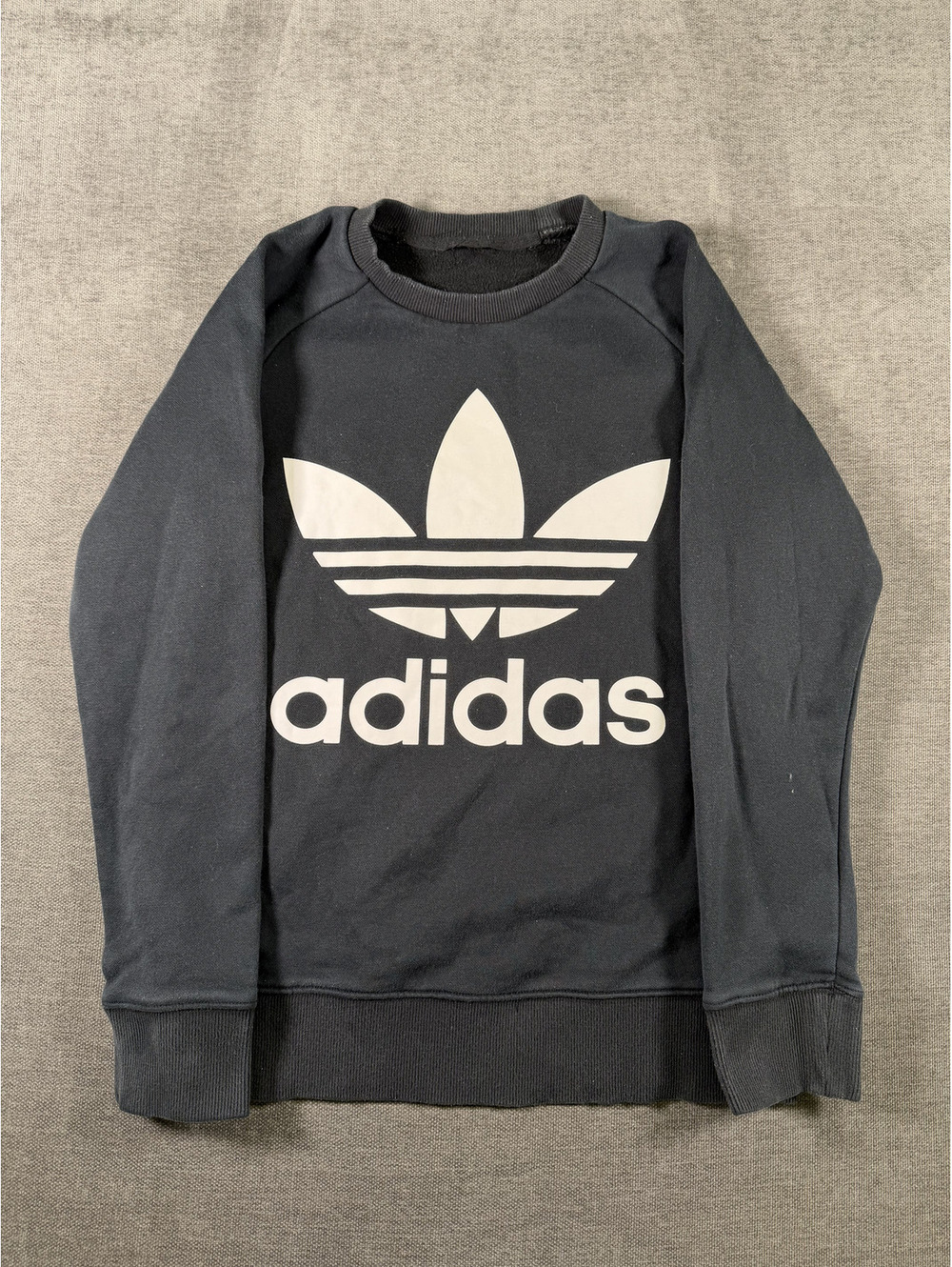 Adidas Black Crewneck Sweatshirt with Large Logo